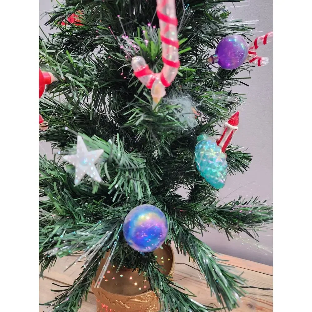 Vintage Fiber Optic Christmas Tree 30” Indoor Table Top